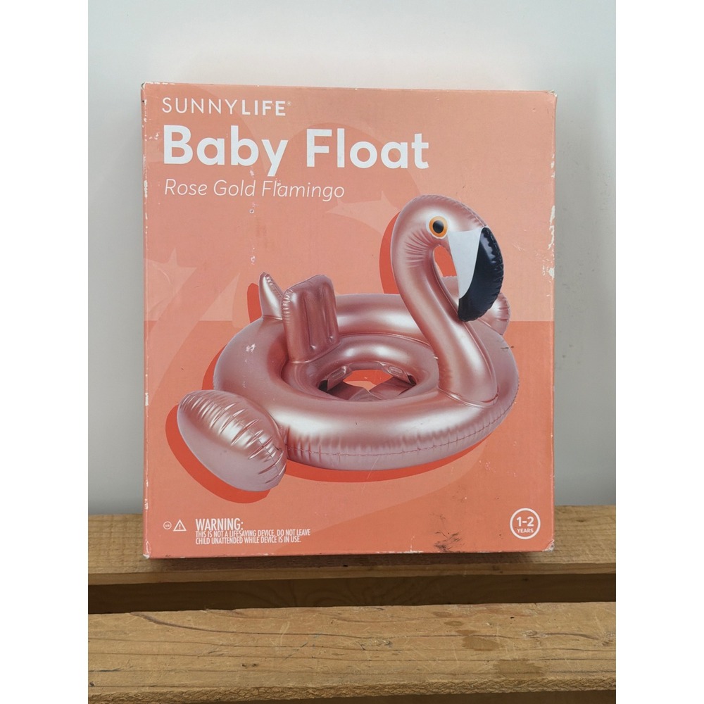 Sunnylife Rose Gold Flamingo Baby Float Inflatable Pool Toy 1-2 Years New